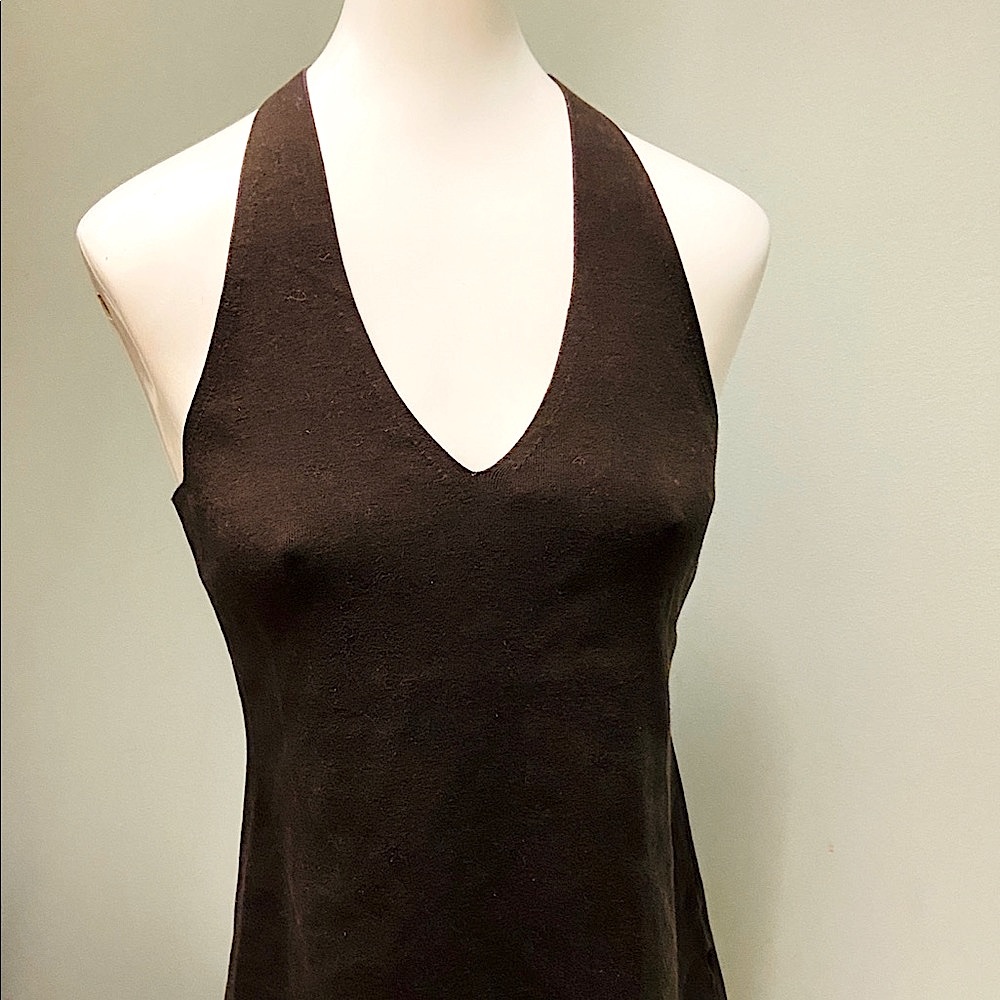 BR HALTER V-neck Knit Top M